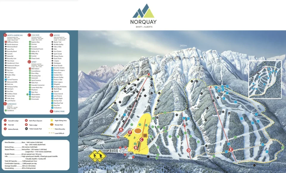 Mt Norquay trail map