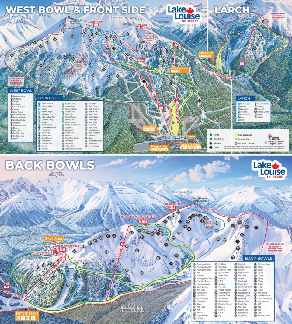 Lake Louise Ski Resort Trail Map