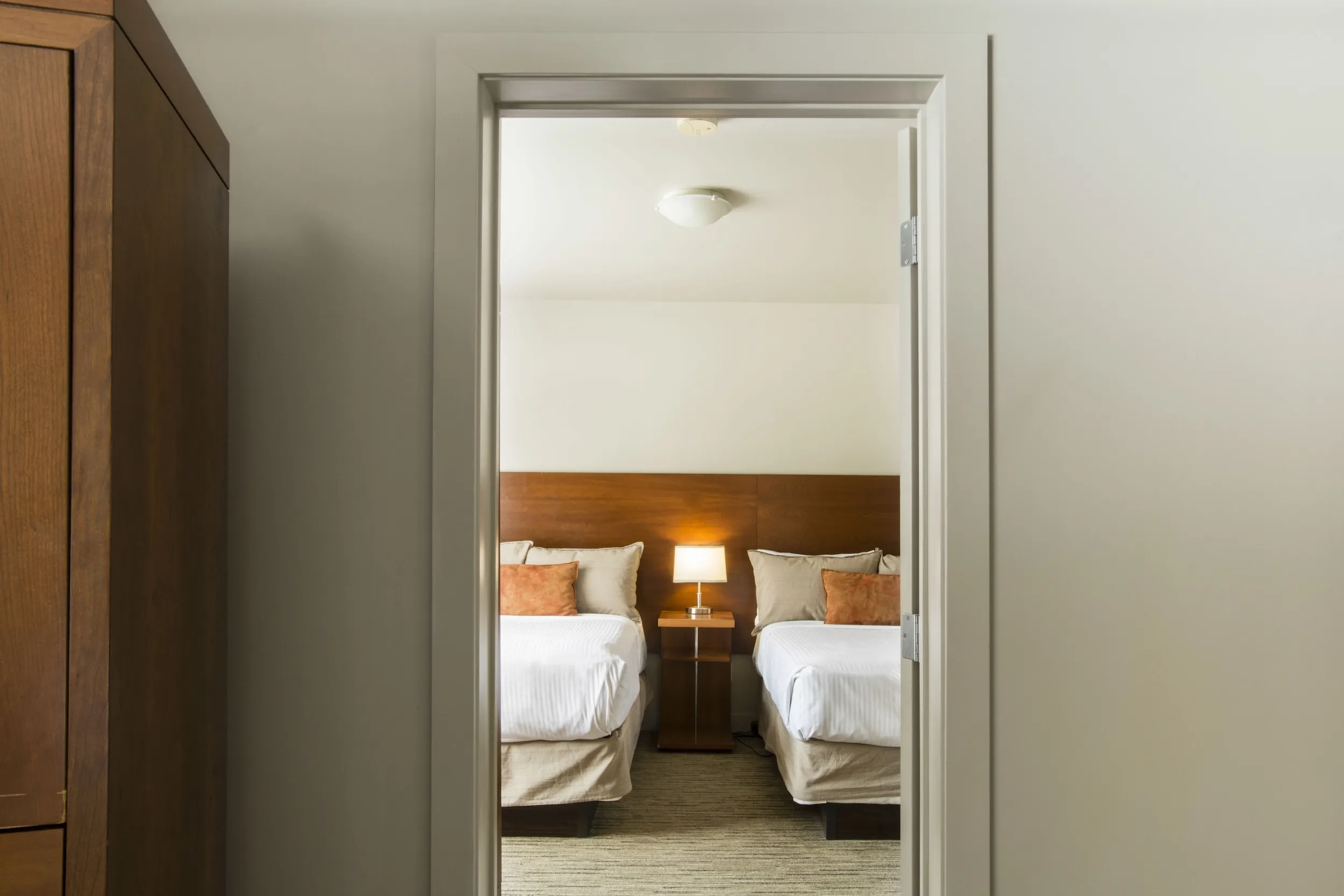 The two bedroom suite's two double beds