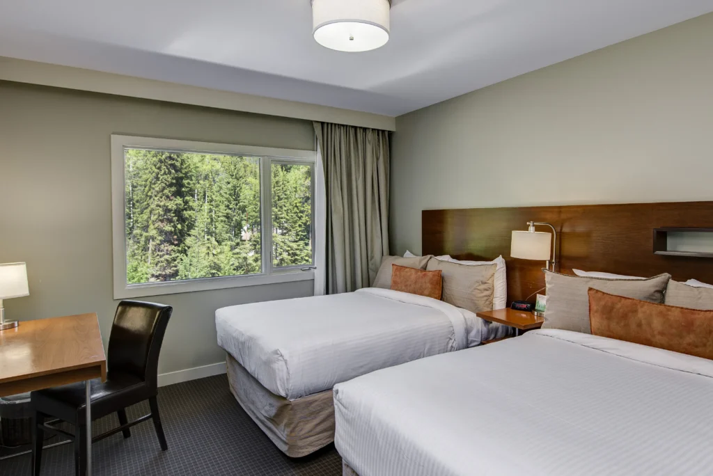 The two bedroom suite's two double beds