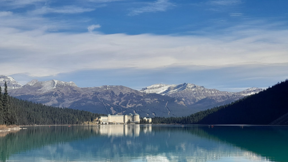 The Fairmont at the end of Lake Louise