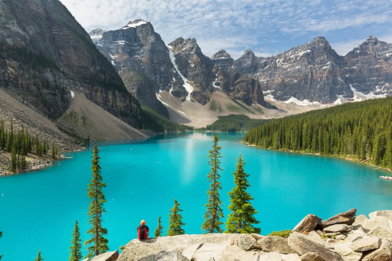 Iconic viewpoint at Moraine Lake