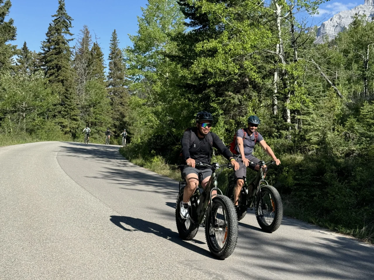 Cycling on the Juniper E-Bikes around Banff