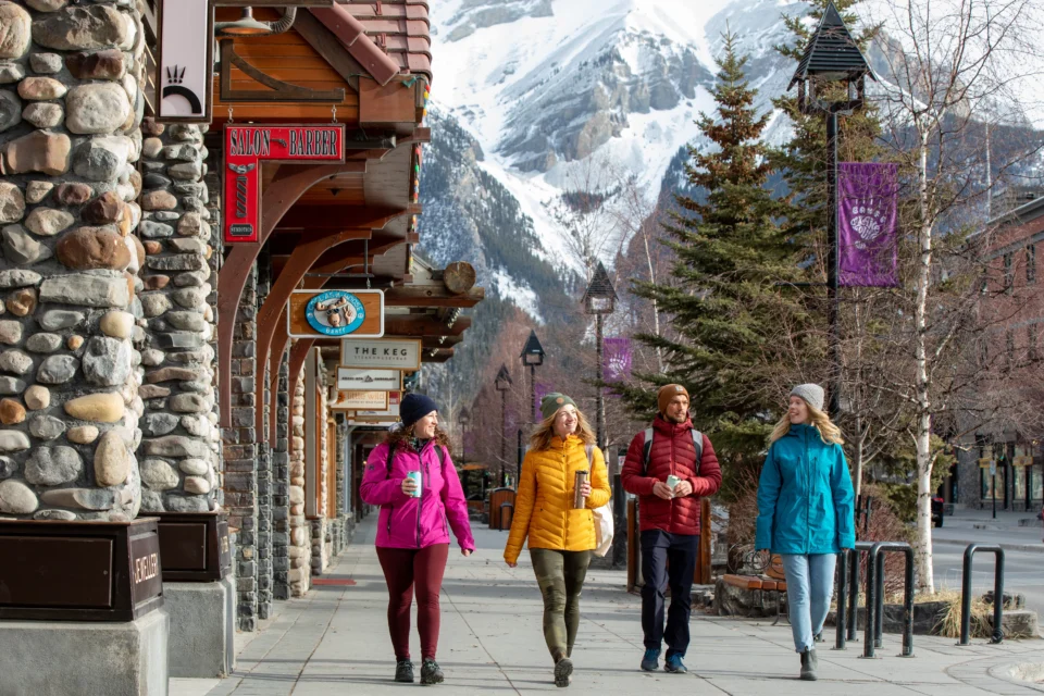 A group stroll down Banff Avenue