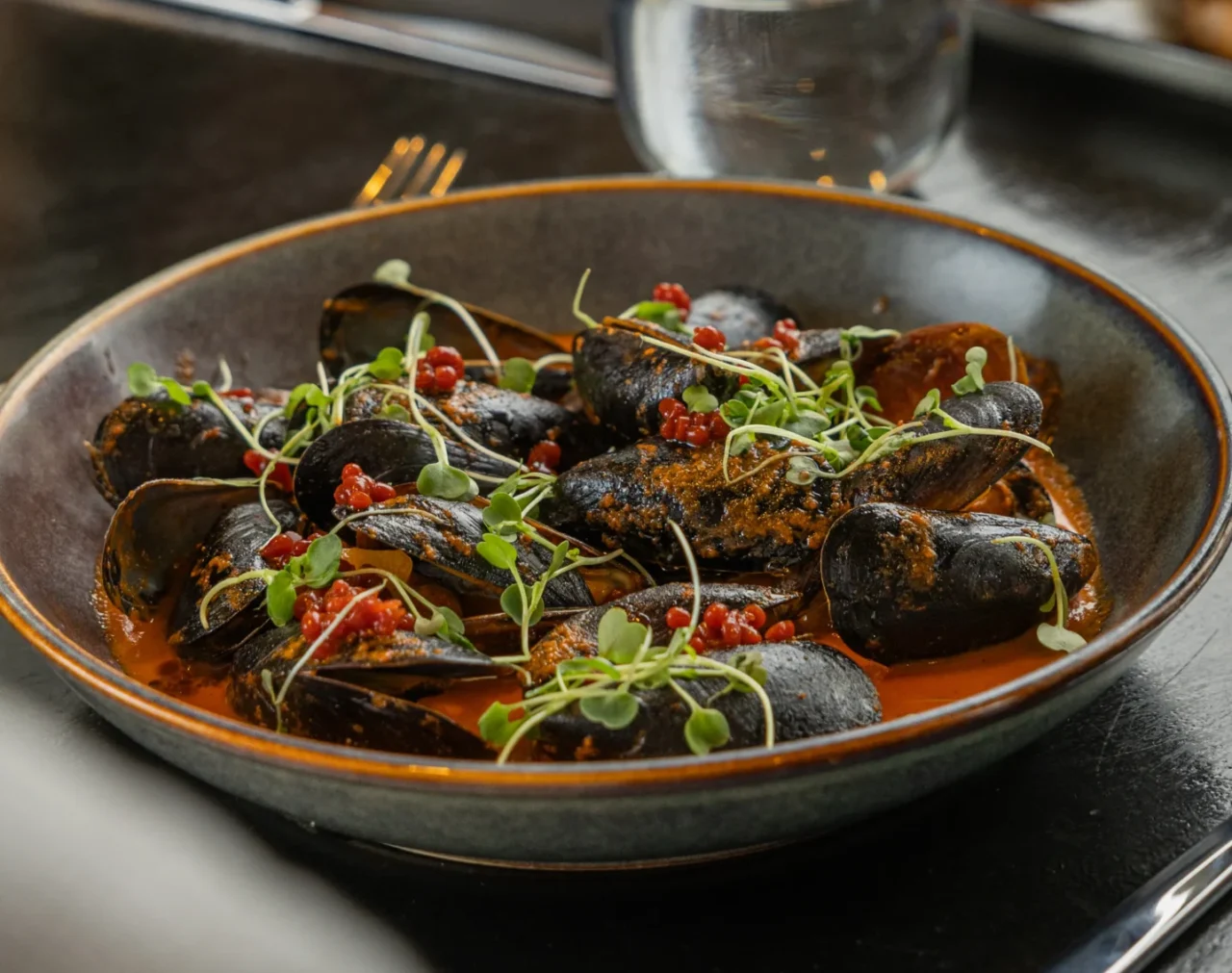 A guest eats a vibrant meal
