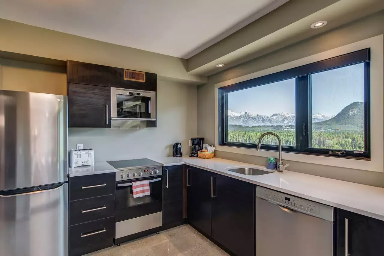 The kitchen of the 3-bedroom suite