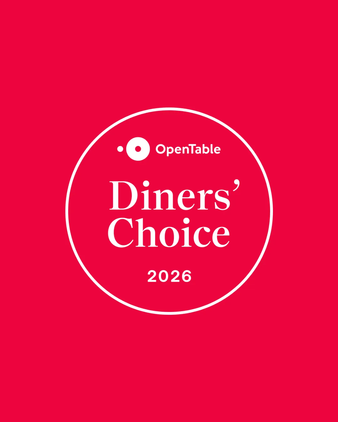 OpenTable Diners' Choice Award