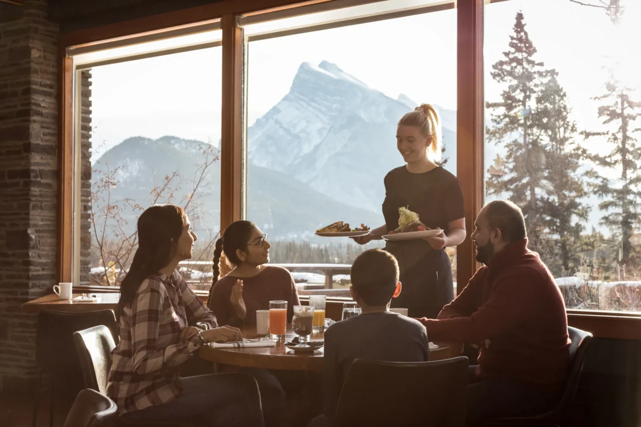 A family dining at the Juniper Bistro