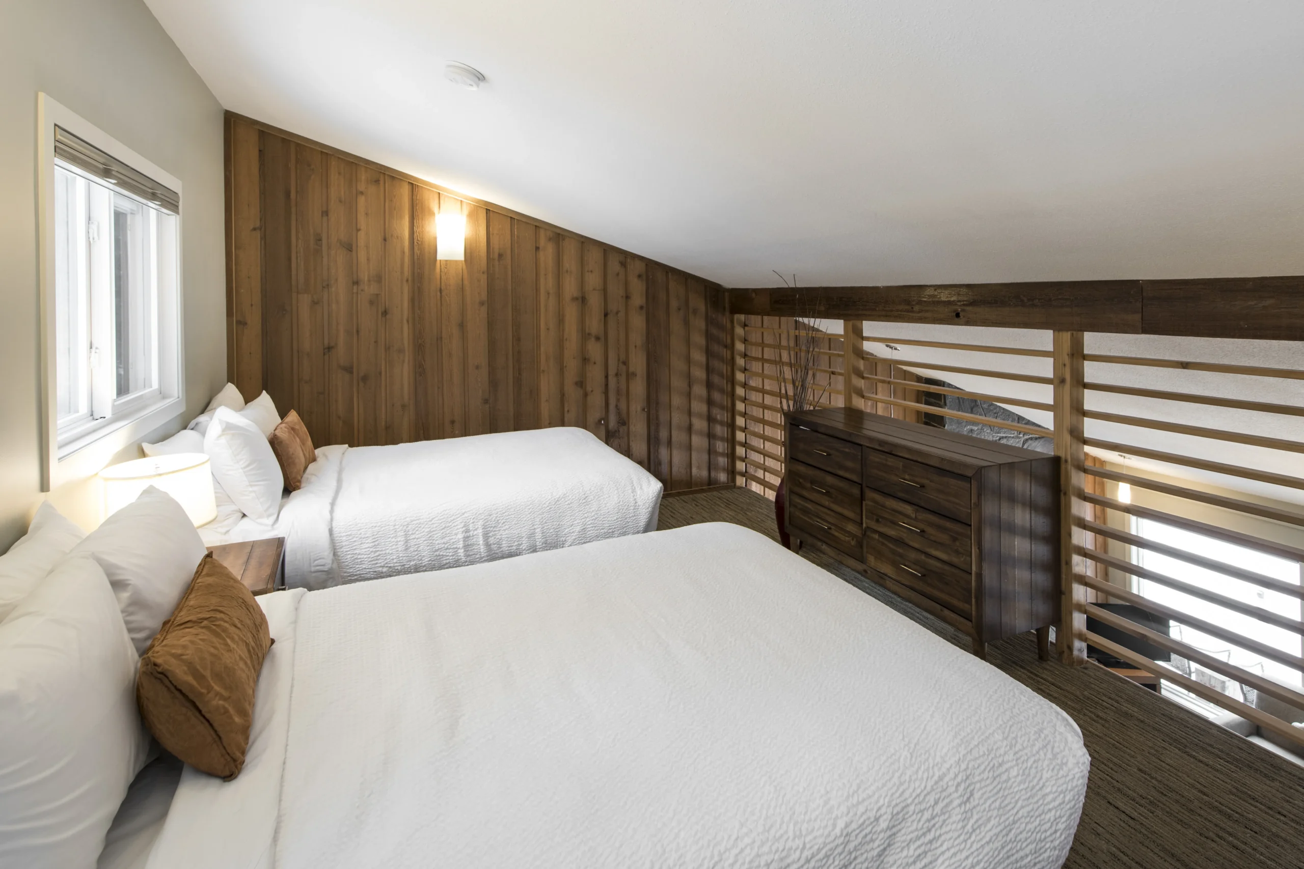 The Forest Cabins two Queen beds in the loft