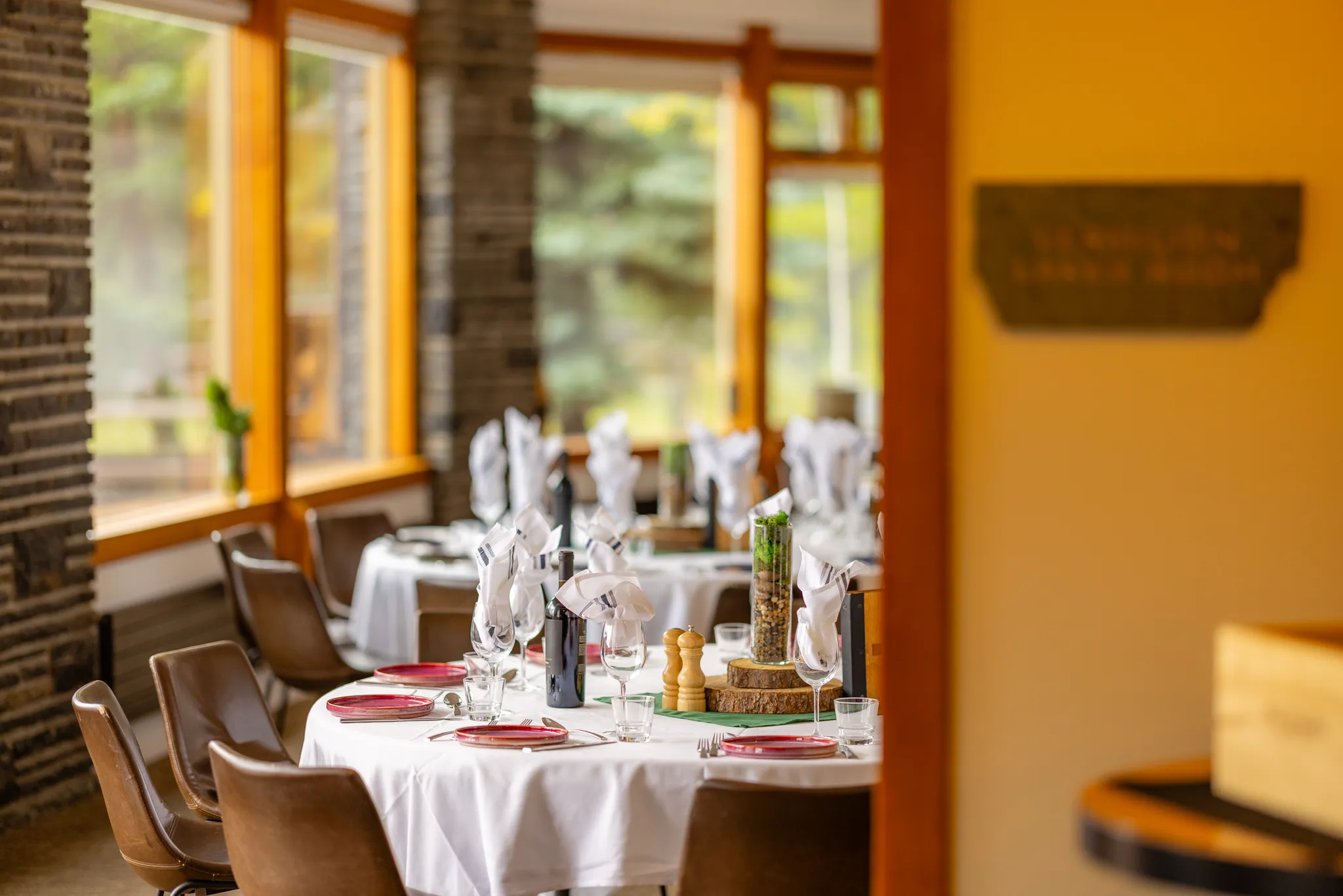 A retreat dining setup at the Juniper Hotel