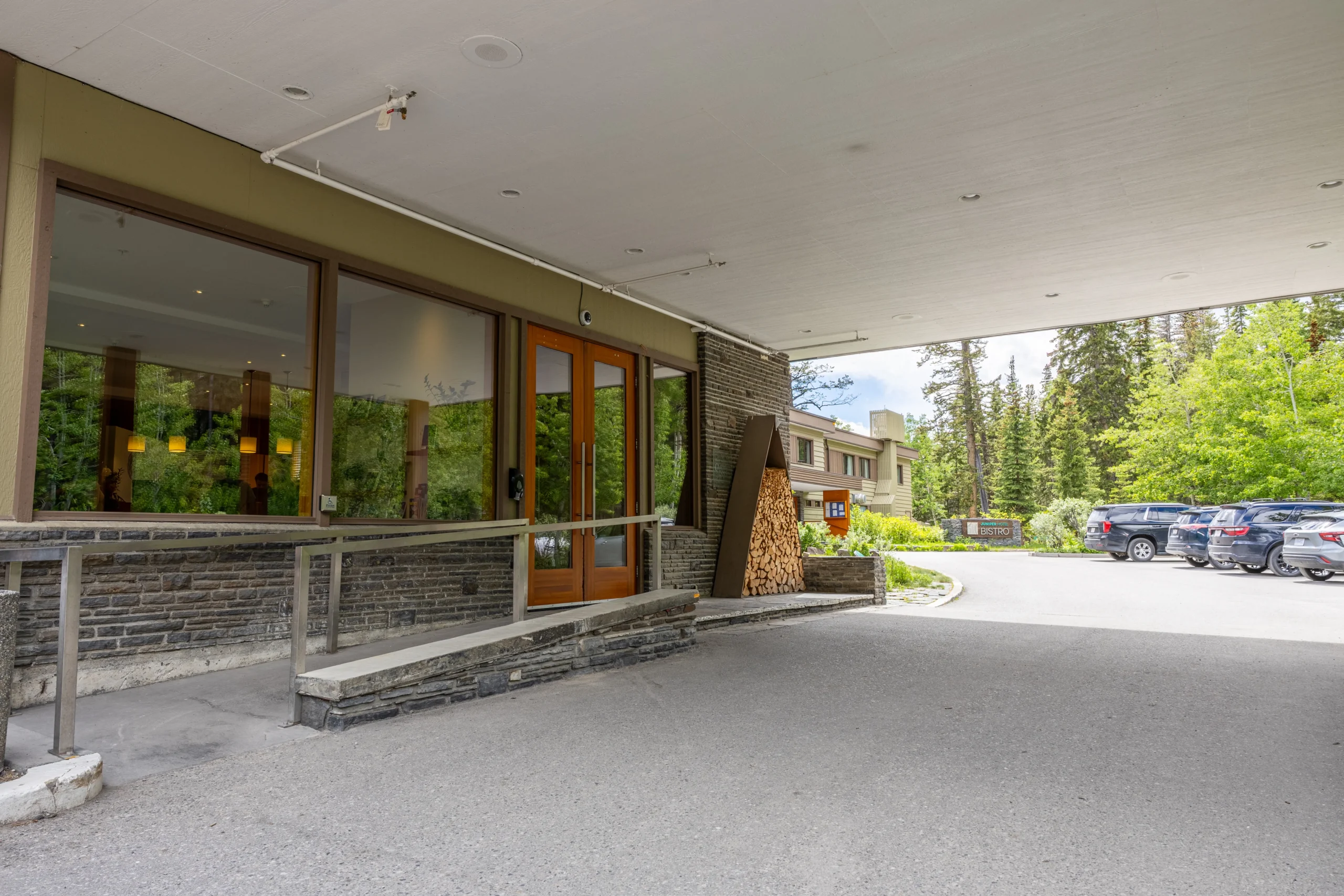 The ramp outside the Juniper Hotel for accessible entry