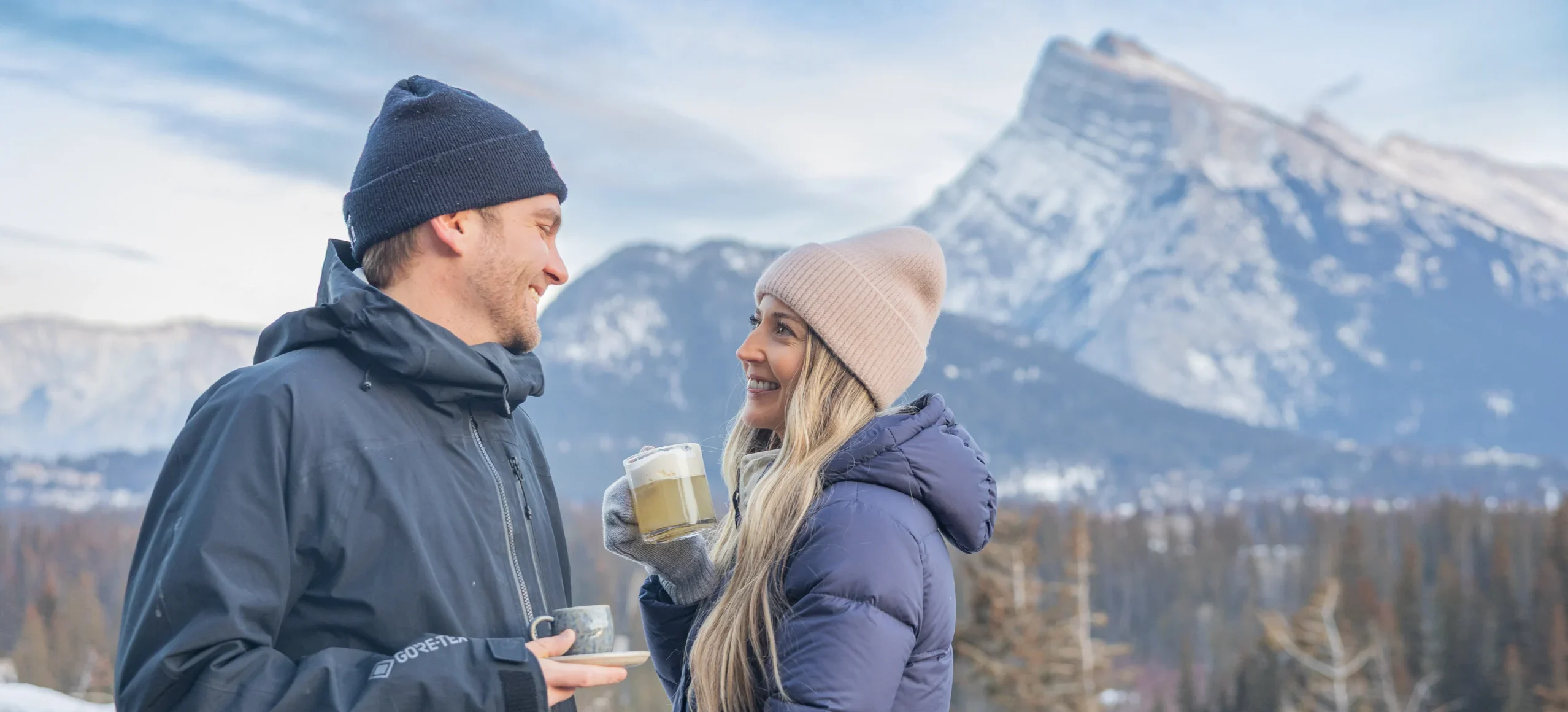 A couple on their romantic getaway at the Juniper