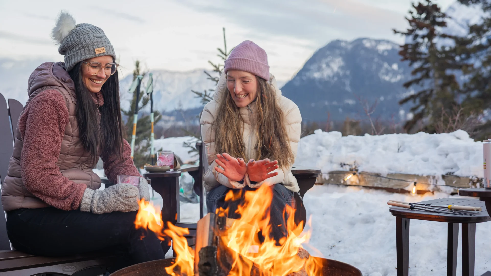 A couple on their romantic getaway at the Juniper