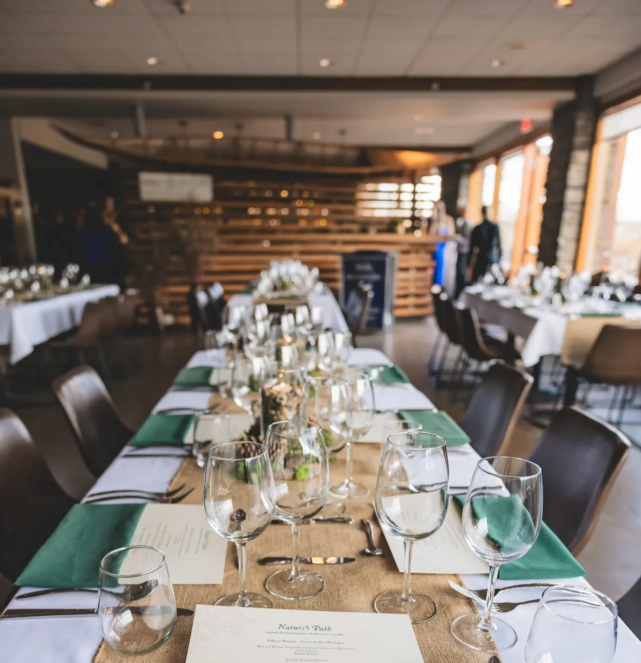 A banquet set up in the Juniper Bistro