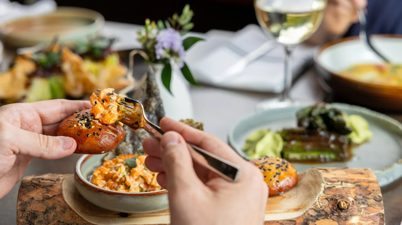 The salmon tartare at the Bistro