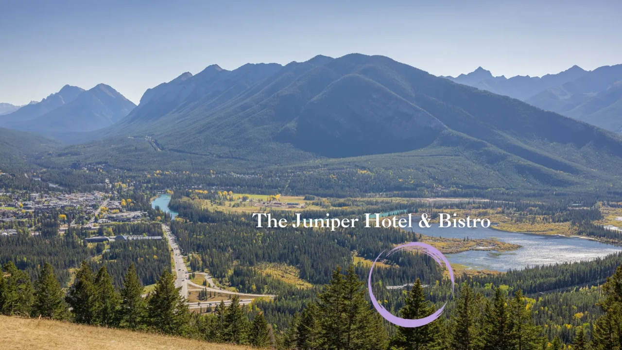 The Juniper's location on the edge of Banff