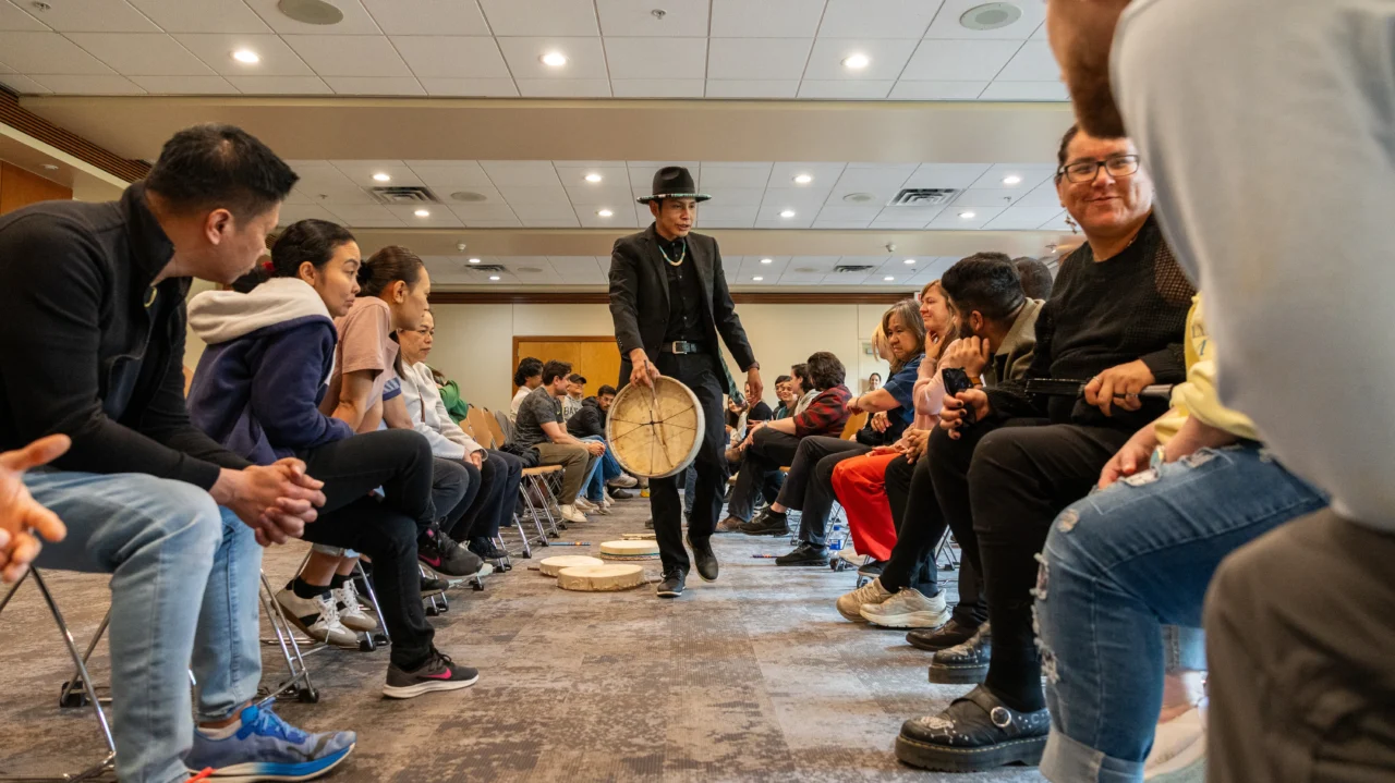 Staff learn about the Indigenous traditions of the Bow Valley