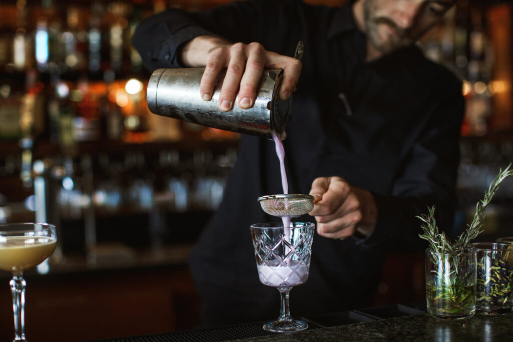 Making cocktails in Juniper Bistro